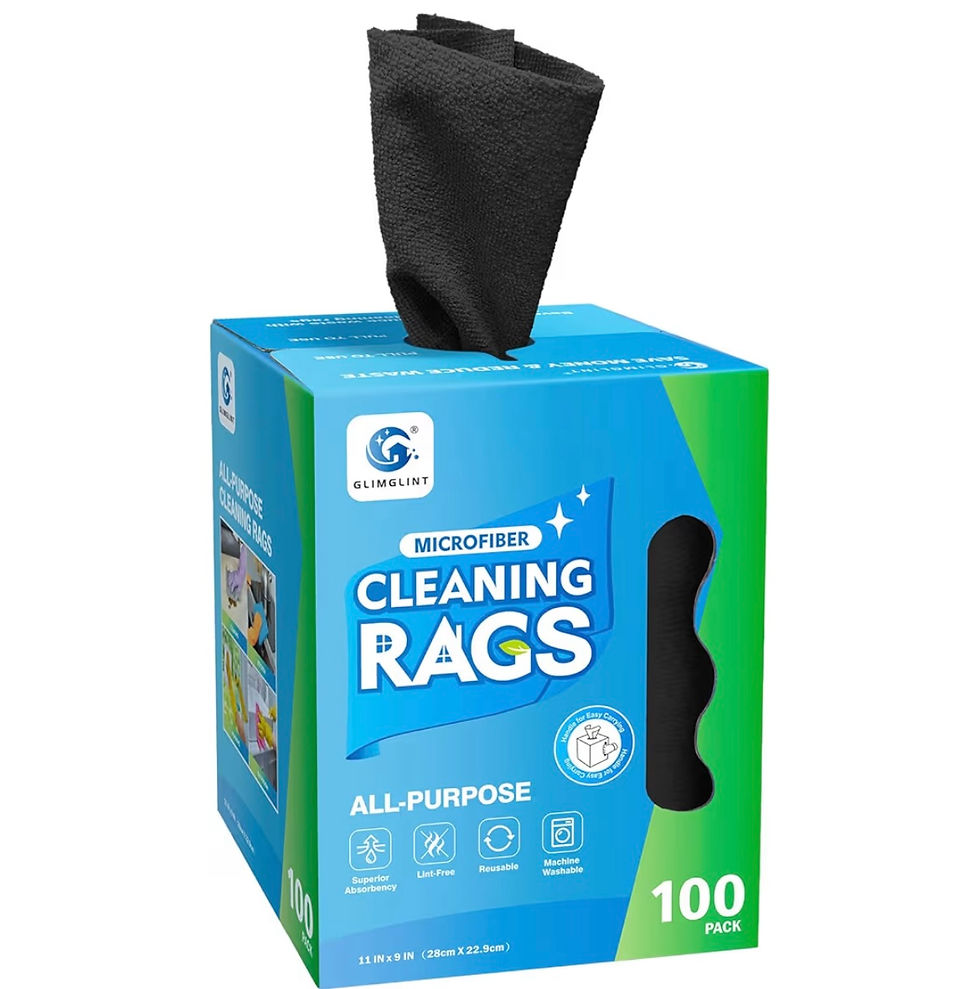 Thumbnail: GLIMGLINT Microfiber Cleaning Cloth, 100 Pack Cleaning Rags, Lint-Free, Ultra Ab
