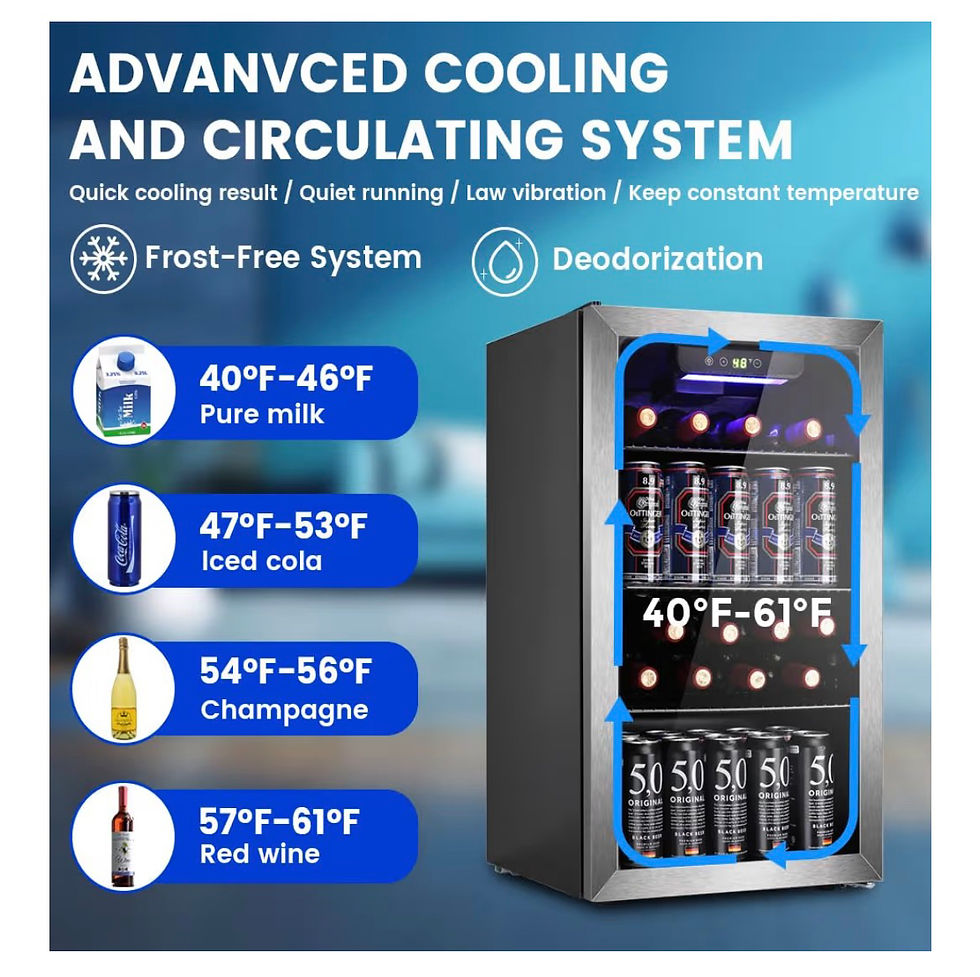 Thumbnail: Mini Fridge 130 Can Beverage Refrigerator Cooler, 3.2 Cu.Ft Drink Fridge forSoda