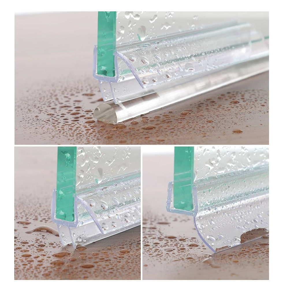 Thumbnail: Jgeuyer Frameless Shower Door Seal Set, 4 Pack x 39" HDM Glass Shower Door Botto