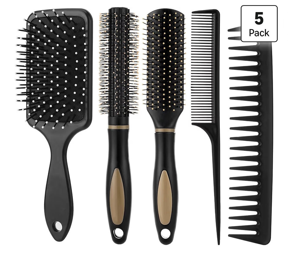 Thumbnail: 5Pcs Hair Brushes for Women Hair Comb Set Detangler Brush for Men and Women Wet,
