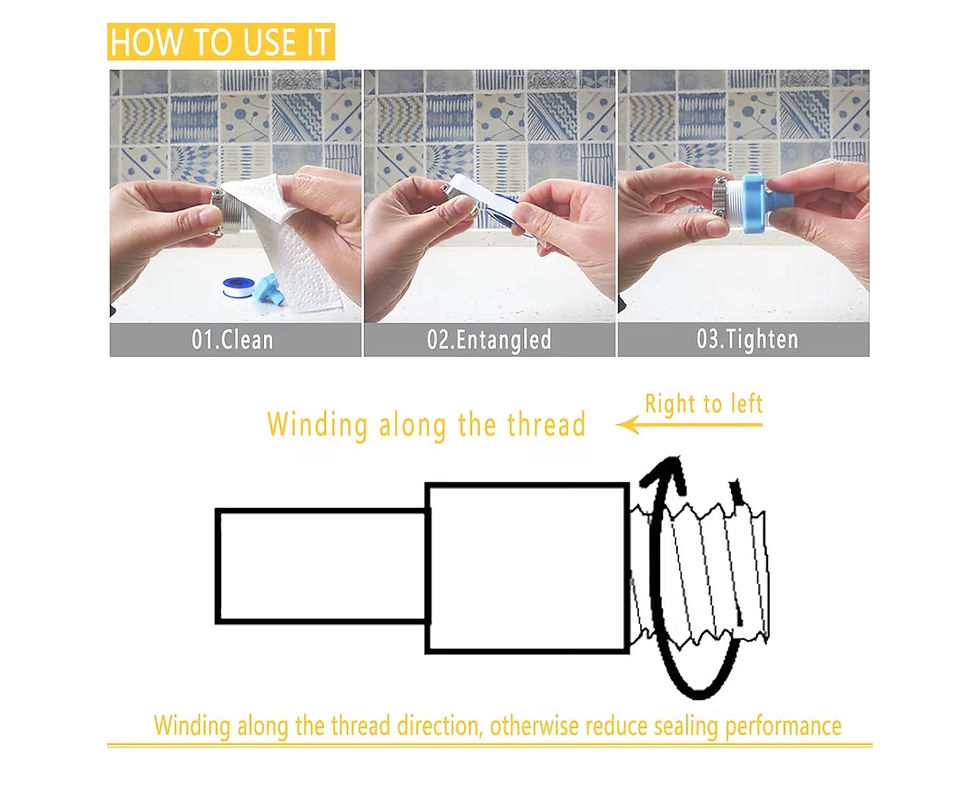 Thumbnail: 4 Rolls 1/2 Inch(W) X 520 Inches(L) Teflon Plumbers Tape,Pipe Sealing & Plumbing