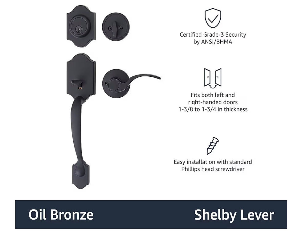 Thumbnail: Front Door Lock Set, Handleset with Shelby Lever, Level Door Handle, Exterior, S