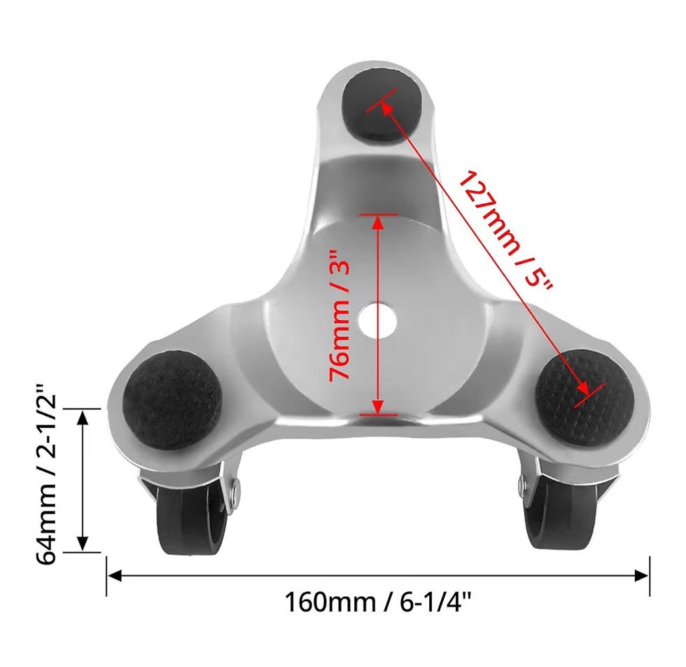 Thumbnail: QWORK 4 pcs 6" Steel Tri-Dolly, 200 lbs Load Capacity, for Moving Furniture & Ap