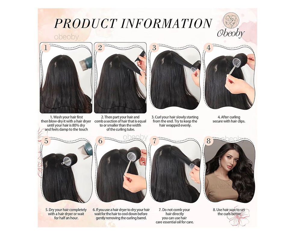 Thumbnail: 4 Sizes Self-Grip Hair Rollers Set for Long, Short Hair and Bangs - 50 Pcs with 