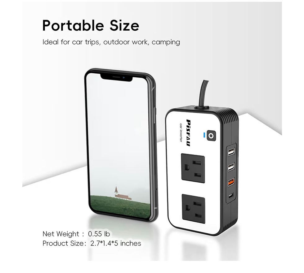 Thumbnail: 200W Car Power Inverter, PiSFAU DC 12V to 110V AC Car Plug Adapter Outlet with [