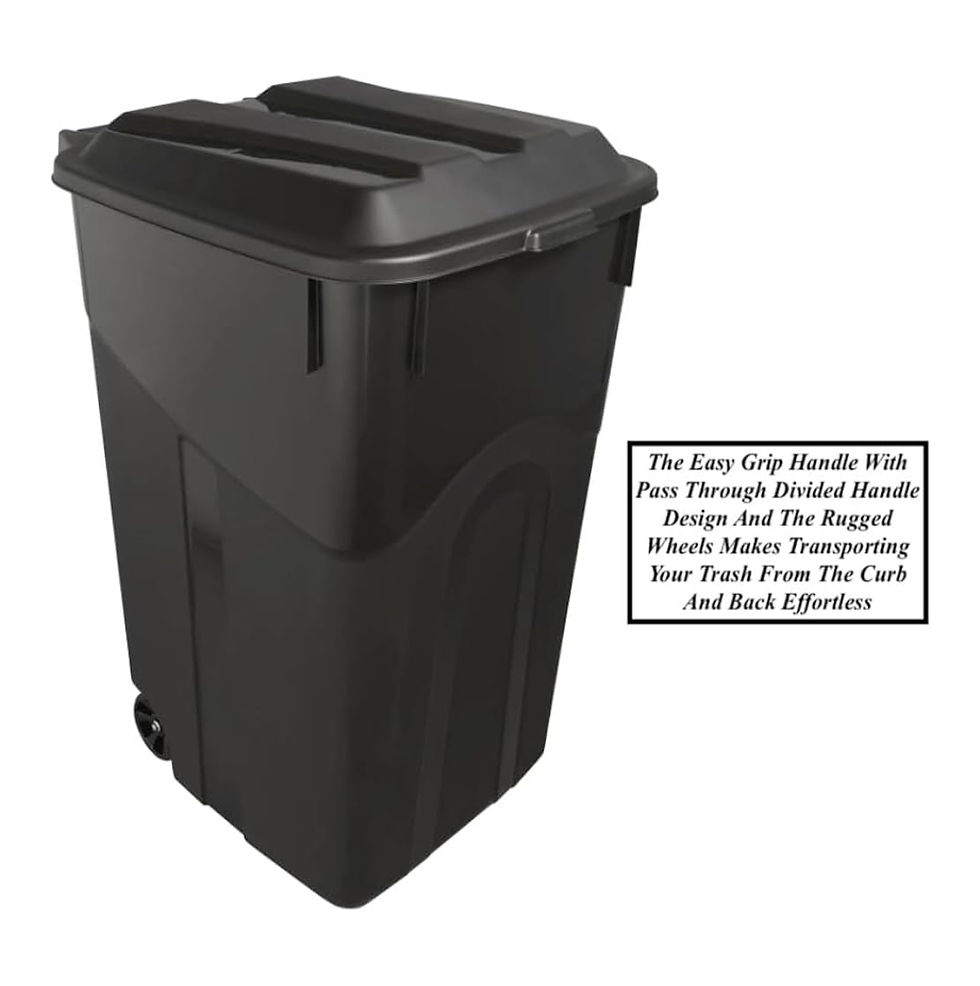 Thumbnail: 45 Gallon Heavy Duty Plastic Garbage Cans Trash Cans Rubbish Bin with Attached L