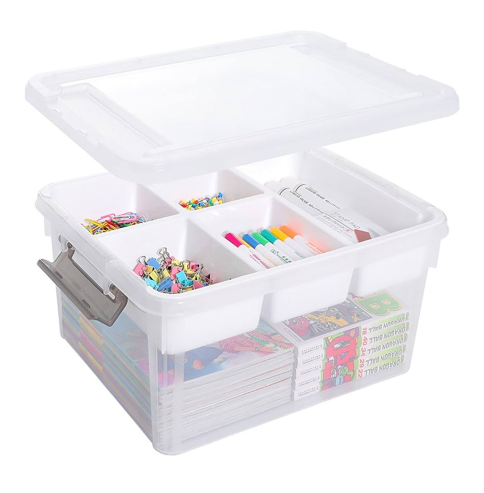 Thumbnail: Citylife 17 QT Plastic Storage Box with Removable Tray Craft Organizers and Stor