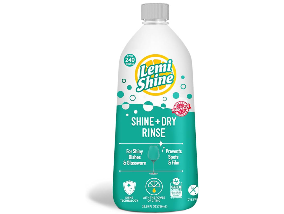 Lemi Shine Shine and Dry Natural Dishwasher Rinse Aid - Hard Water Stain Remover