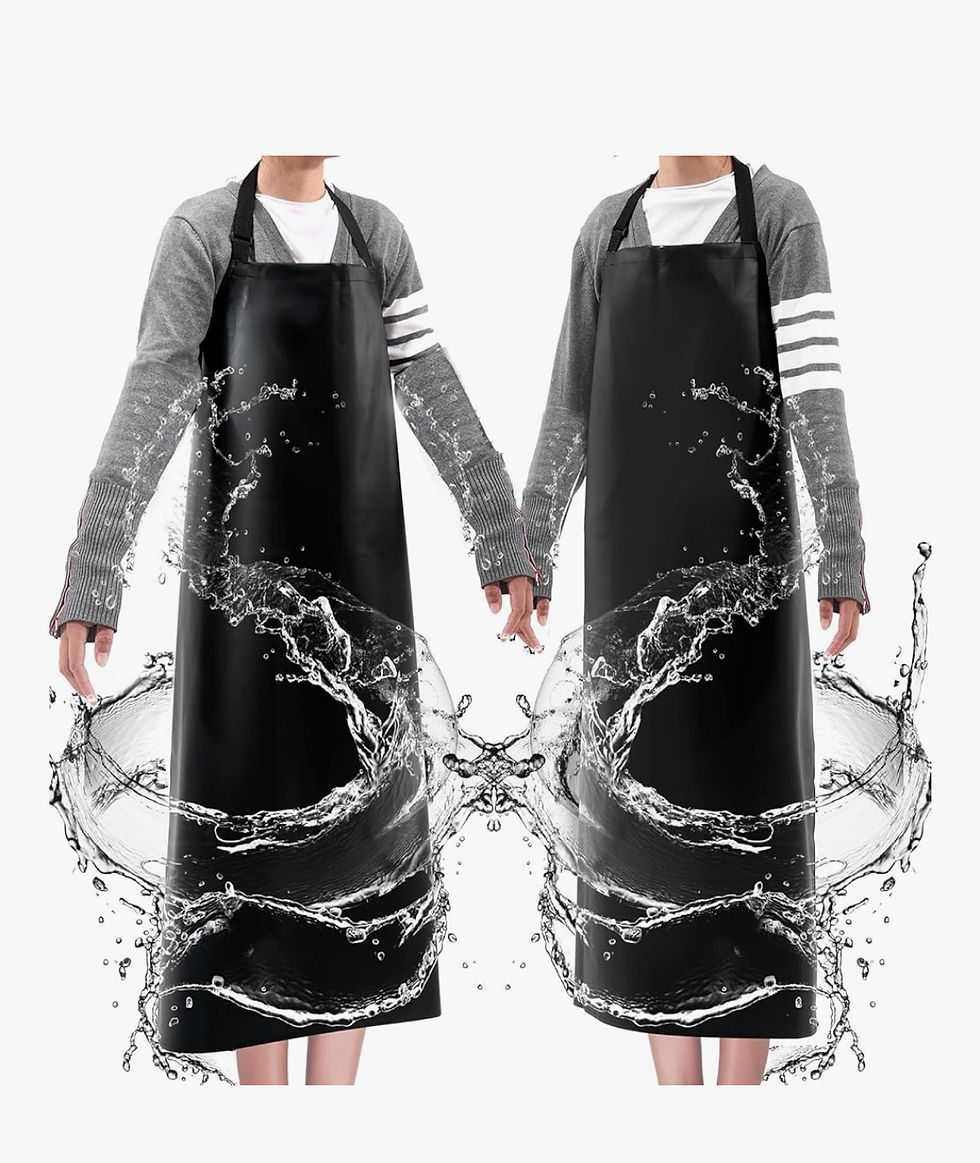 Thumbnail: Waterproof Apron 43in PU Leather Heavy Duty for Gardening, Dishwashing, Meat Pro