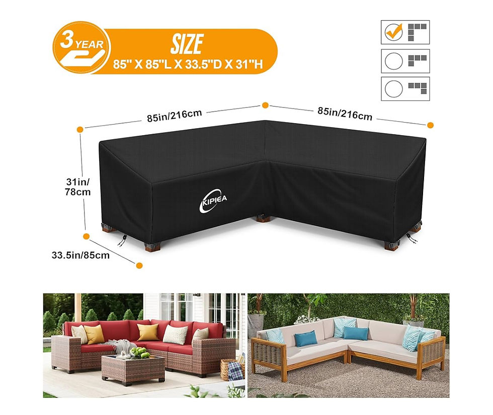 Thumbnail: Kipiea Patio V-Shaped Sectional Sofa Cover, 420D Heavy-Duty Oxford Fabric Outdoo