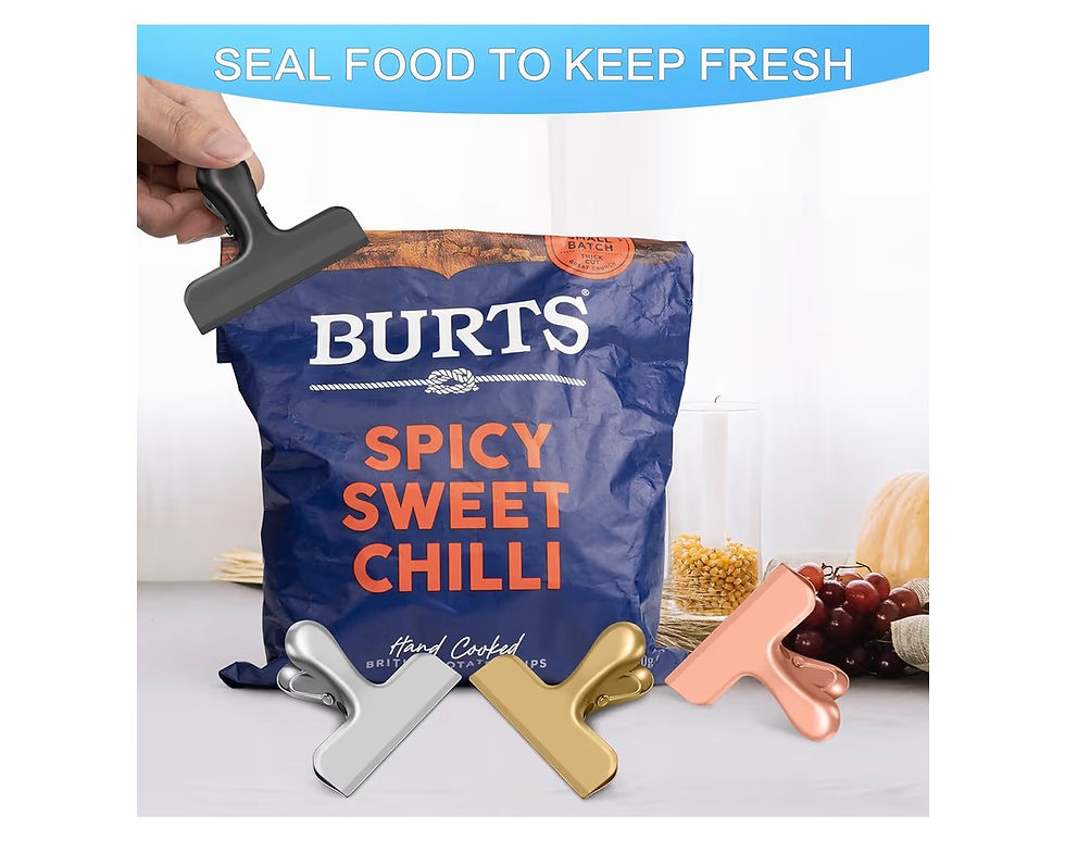 Thumbnail: 12 Pack Stainless Steel Chip Clips, Bag Clips for Food, Heavy Duty Chip Bag Clip
