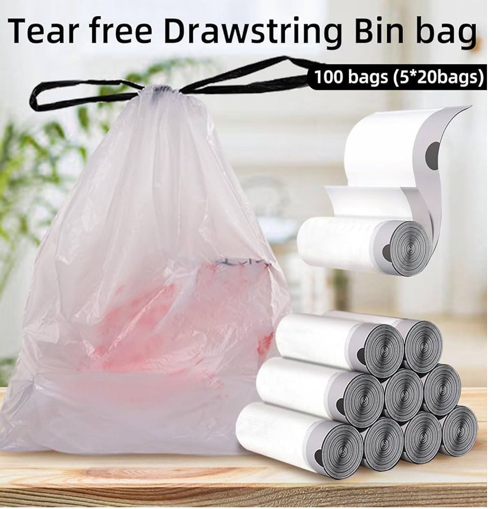 Thumbnail: 4 Gallon Trash Bags, 100 Count Drawstring Garbage bags, Thickened Unscented Wast