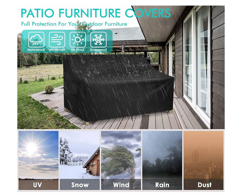 Thumbnail: WLEAFJ Patio Sofa Cover Waterproof, 3-Seater Outdoor Sofa, Heavy Duty Deep Loung