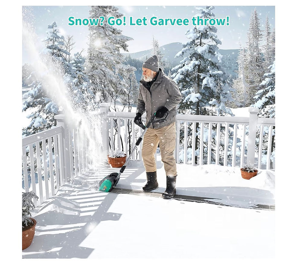 Thumbnail: Garvee 12" Cordless Snow Shovel - Snow Shovel for Driveway, 16.5 ft Snow Throwin