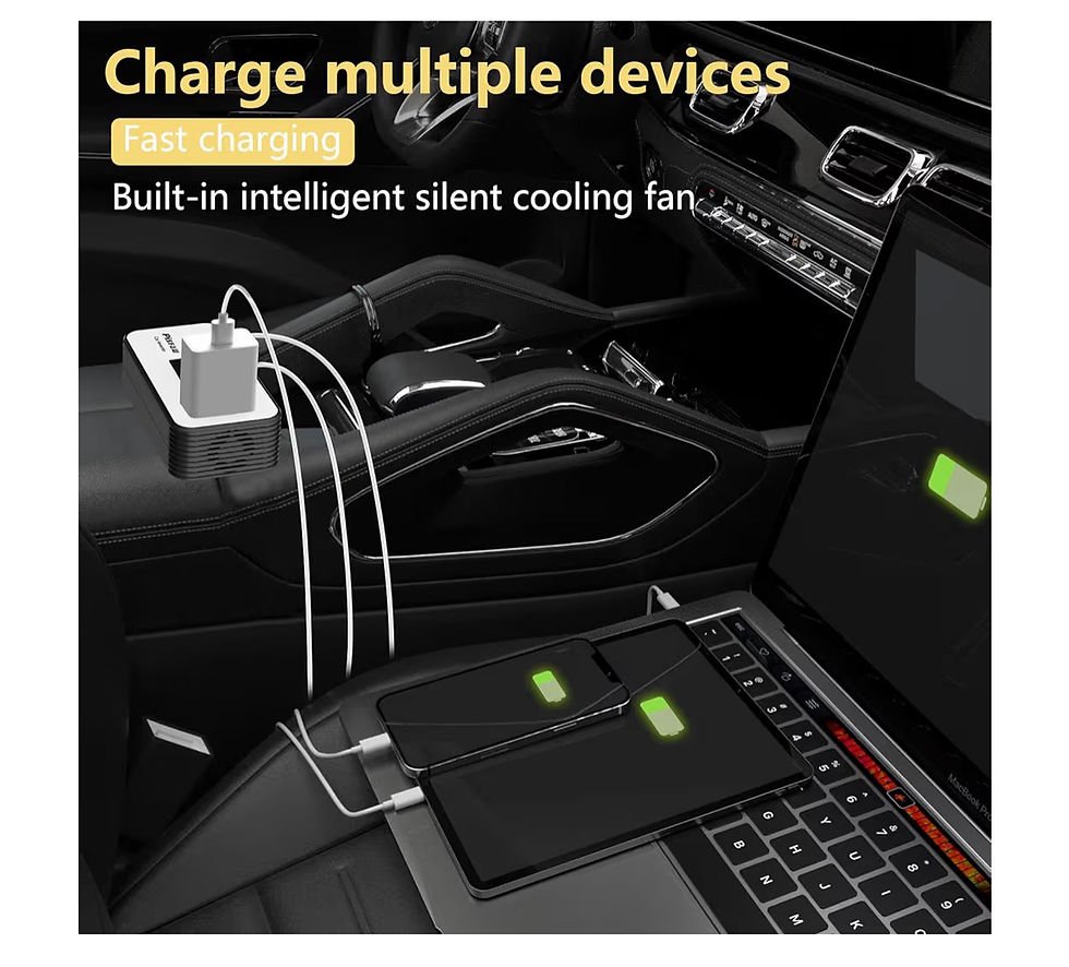 Thumbnail: 200W Car Power Inverter, PiSFAU DC 12V to 110V AC Car Plug Adapter Outlet with [