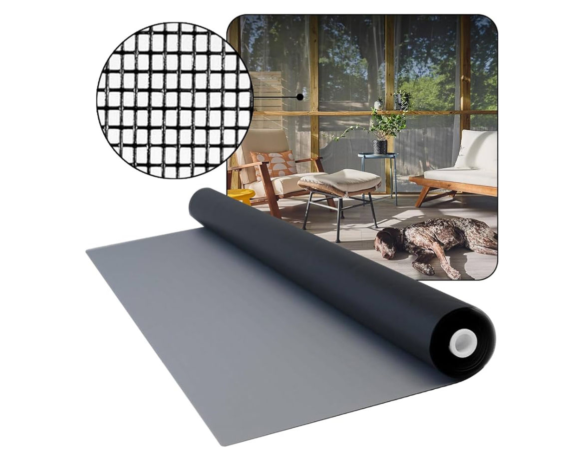 DOCA 96 in x 100 ft Window Screen Mesh - Window Screen Replacement, Fiberglass M