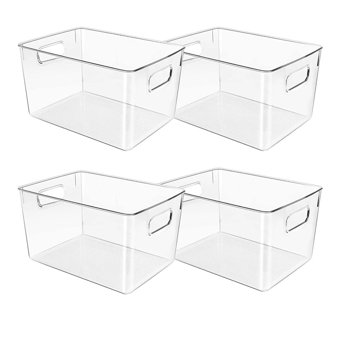 Clear Plastic Storage Bins, Pantry Organizers and Storage or Kitchen Organizatio