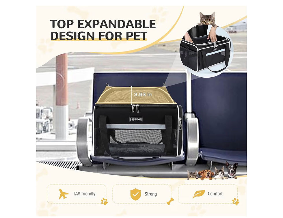 Thumbnail: Lekereise Top-Expandable Pet Carrier 17x11x9.5 Inch Alaska Hawaiian Airline Appr