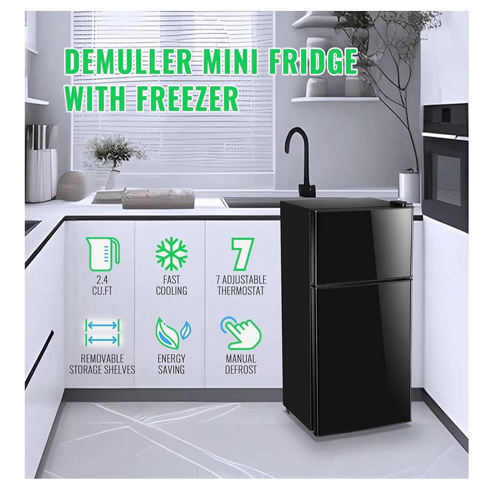 Thumbnail: 2.4 Cu.Ft Mini Fridge with Freezer & Double Door Small Tiny Size Refrigerator wi