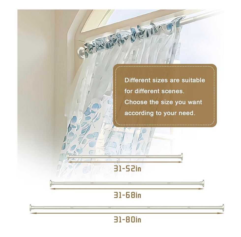 Thumbnail: Brushed Nickel Shower Curtain Rods - 31-80 Inch Spring Tension Shower Rods for B