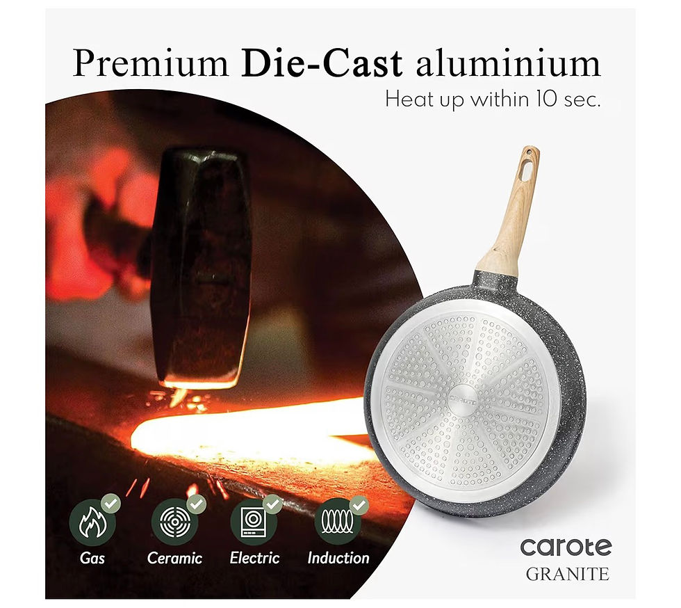 Thumbnail: CAROTE 21pcs Pots and Pans Set Nonstick, Cookware Set Black Granite Induction Ki