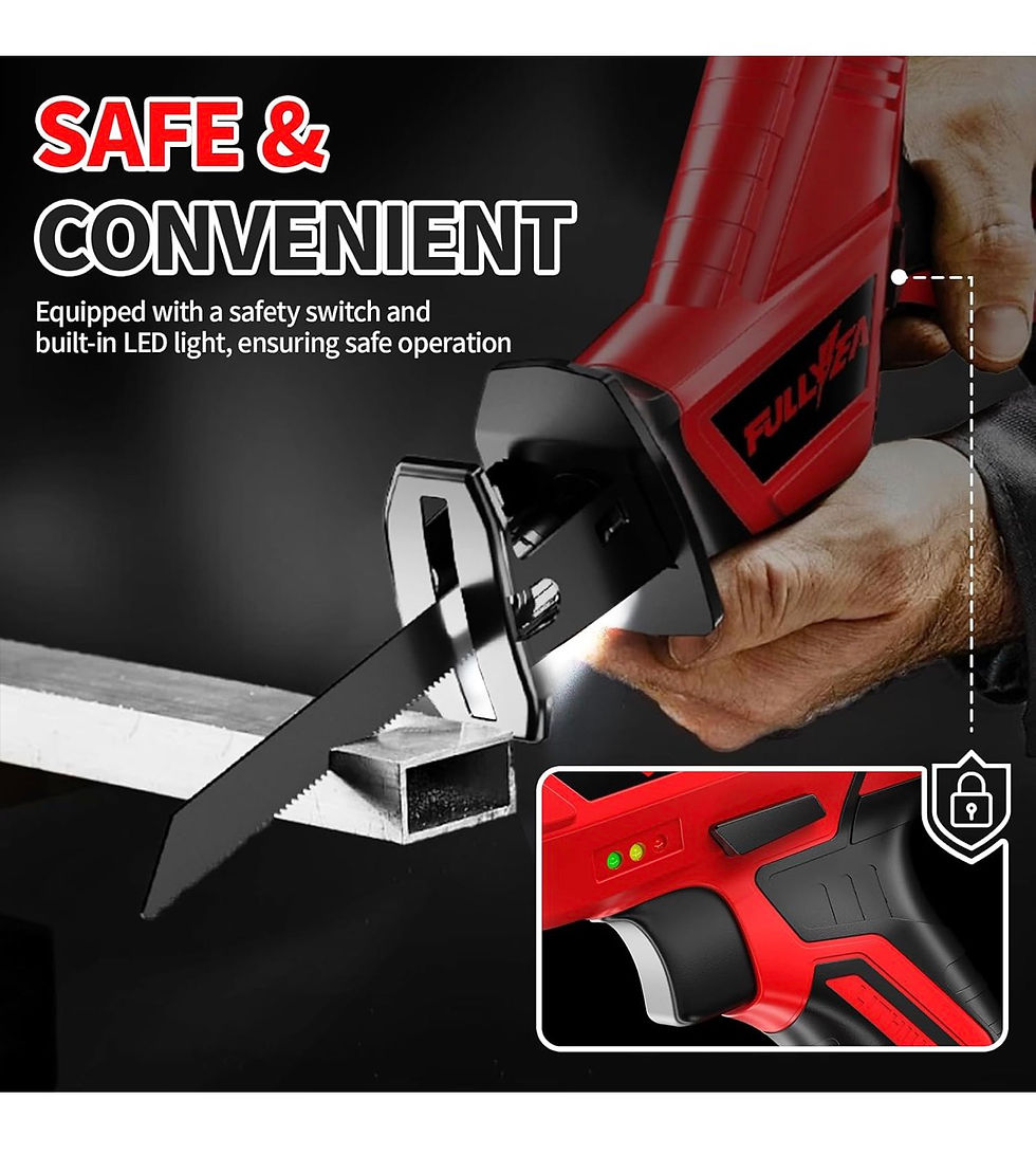 Thumbnail: Reciprocating Saw Cordless, 0-3500SPM Power Reciprocating Saw with 2*2000mAh Bat