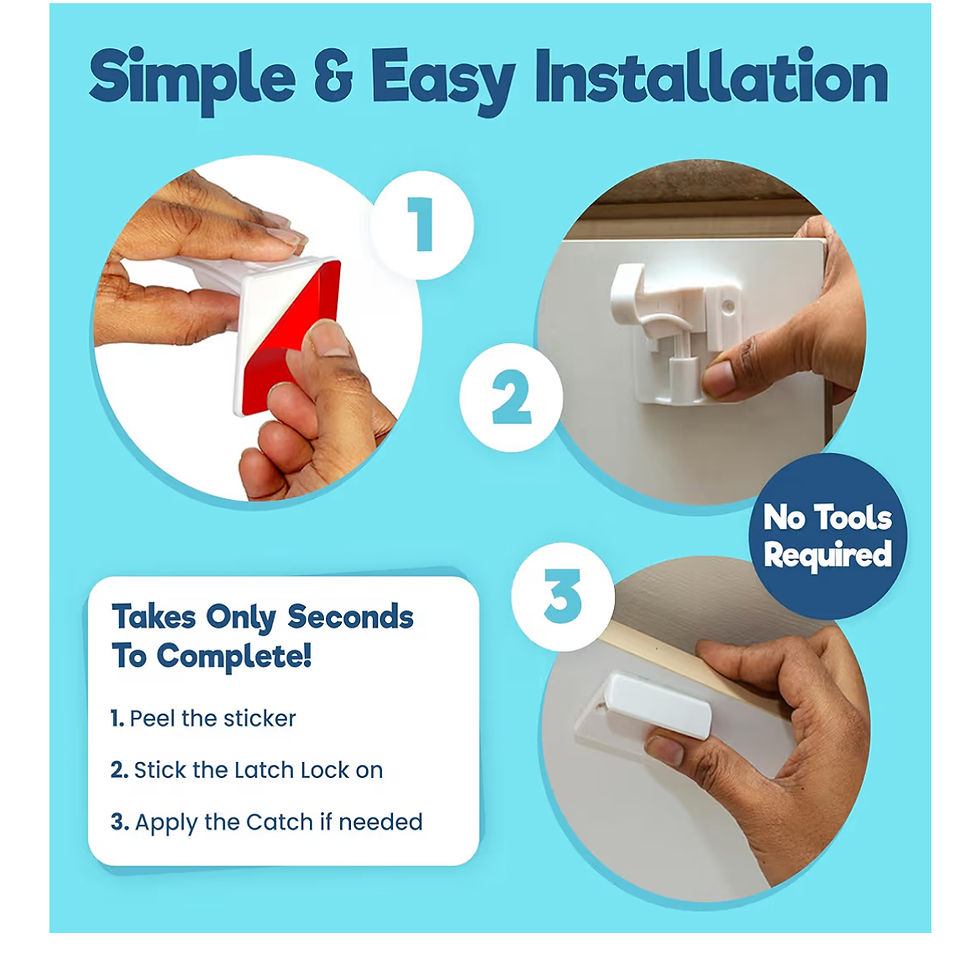 Thumbnail: Upgraded Invisible Baby Proofing Cabinet Latch Locks (10 Pack) - No Drilling or 