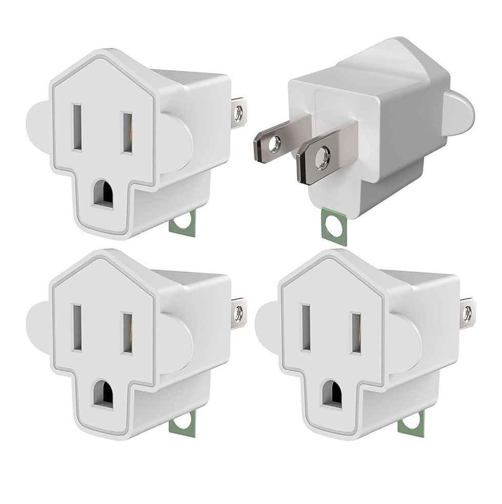 Thumbnail: 4 Pack ETL Listed Grounding Outlet Adapter, JACKYLED 3-2 Prong Adapter Converter