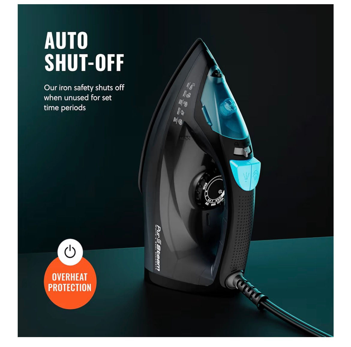 PurSteam Professional 1250W Steam Iron | Powerful Steamer with Burst of Steam &