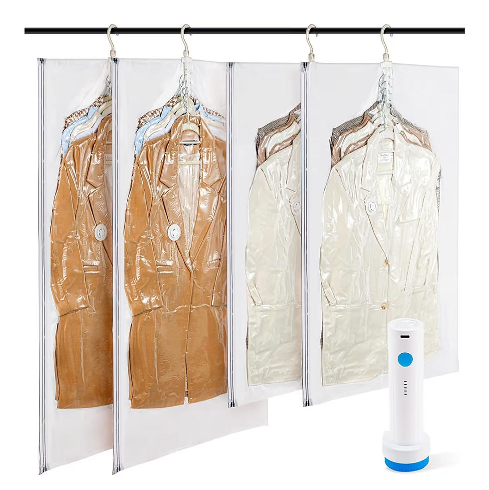 Hanging Vacuum Storage Bags with Electric Pump – 4-Pack Hanging Vacuum Seal Bags