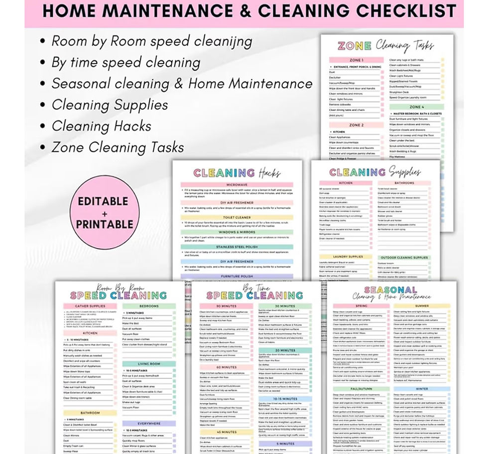 Thumbnail: Cleaning Planner, Cleaning Schedule and Checklist Organizer, Daily Weekly Monthl