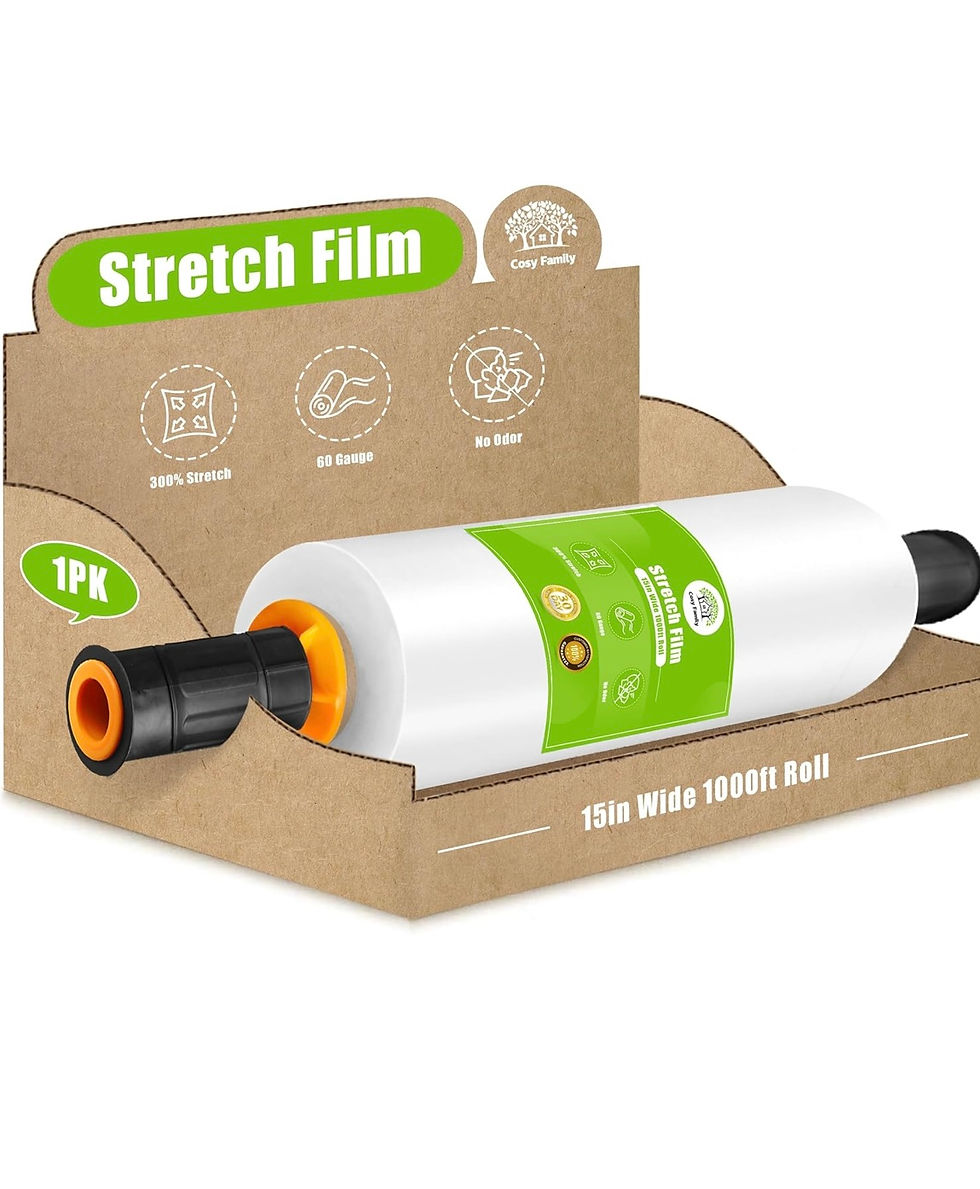 Thumbnail: Cosy Family Plastic Wrap Stretch Film Roll - 1000ft 60 Gauge Industrial Strength