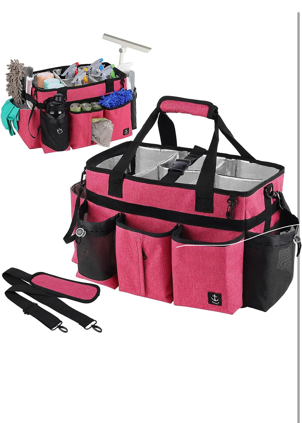 Thumbnail: Large Cleaning Caddy Bag Built-in Sturdy Support Board, Cleaning Organizer with 