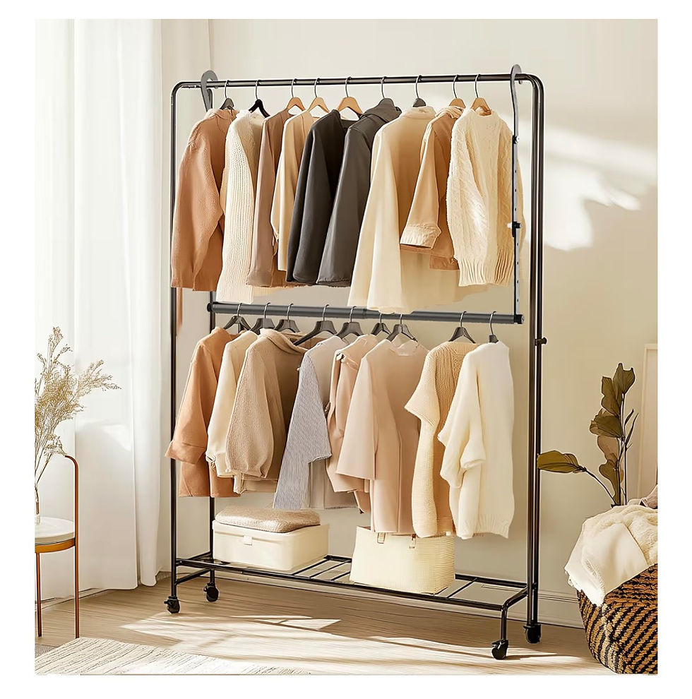 Thumbnail: Mavivegue 2 Pack Adjustable Closet Rods for Hanging Clothes, Heavy Duty Closet H