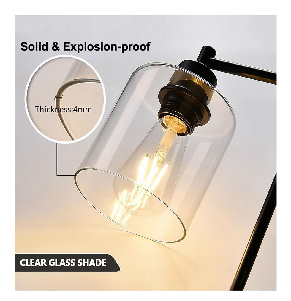 Thumbnail: Set of 2 Industrial Touch Control Table Lamps with USB C+A Ports and AC Outlet -