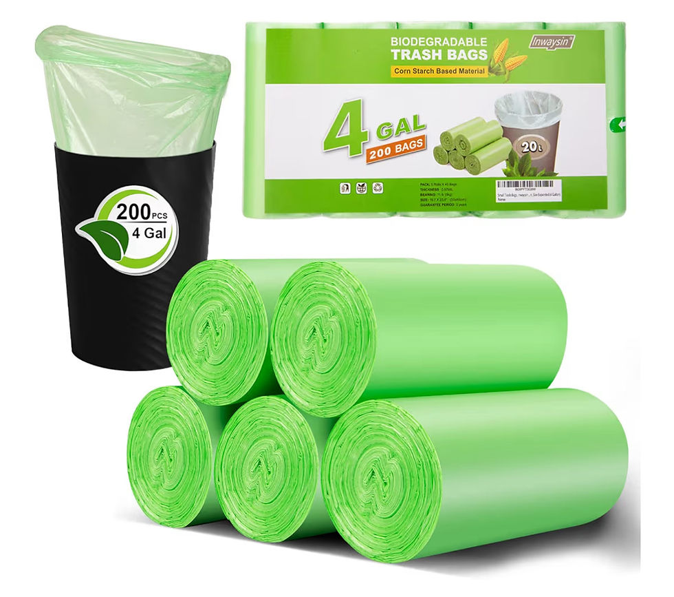 Small Trash Bags 4-6 Gallon, Inwaysin 200 Count Biodegradable Trash Bags 4 Gallo