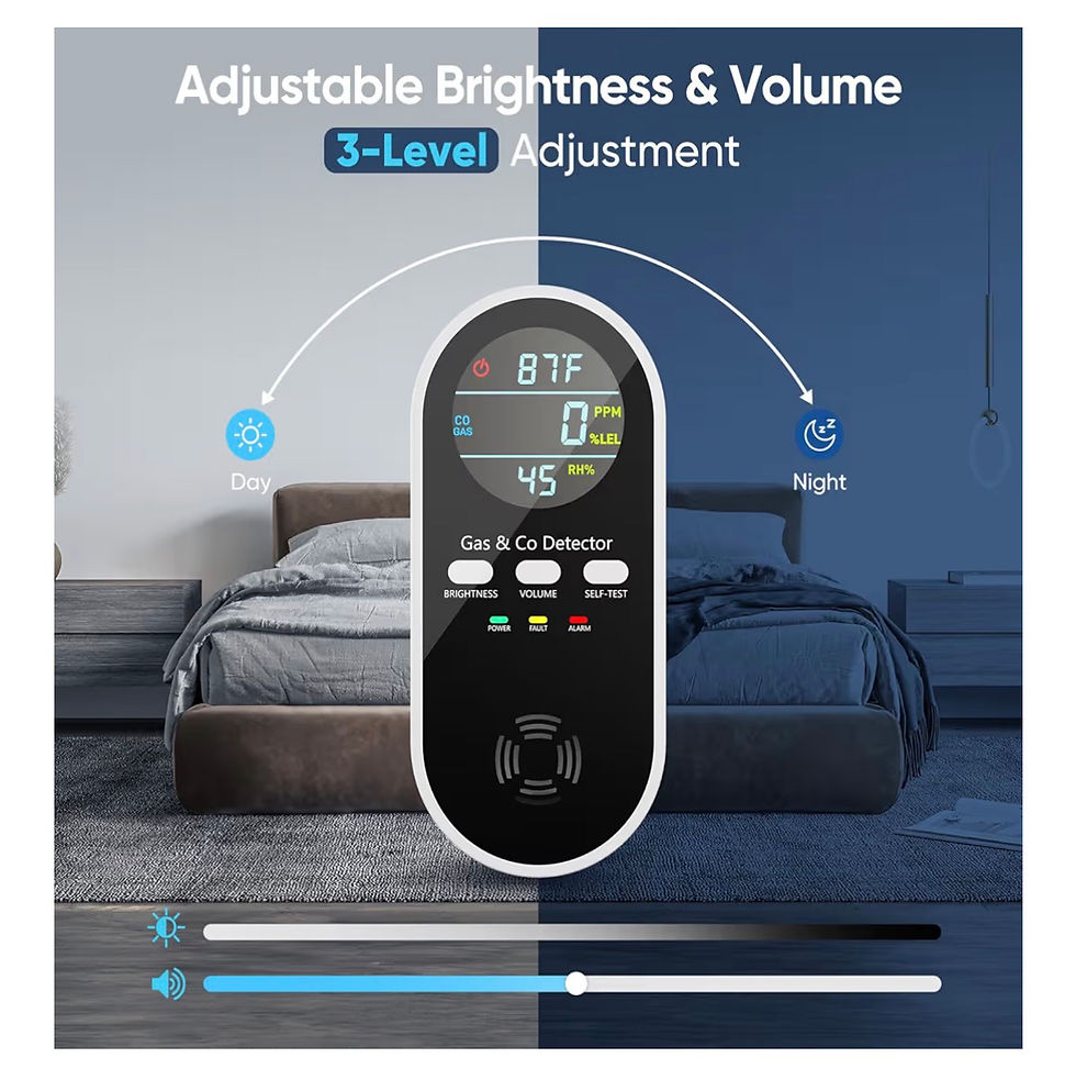 Thumbnail: Natural Gas Leak Detector & Carbon Monoxide Detectors Plug in, 5-in-1 Portable C