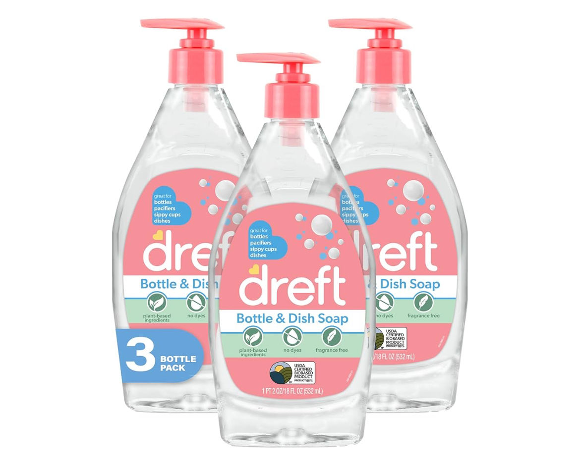 DREFT Bottle and Dish Soap | Made to Clean Baby Bottles, Sippy Cups, Pacifiers,