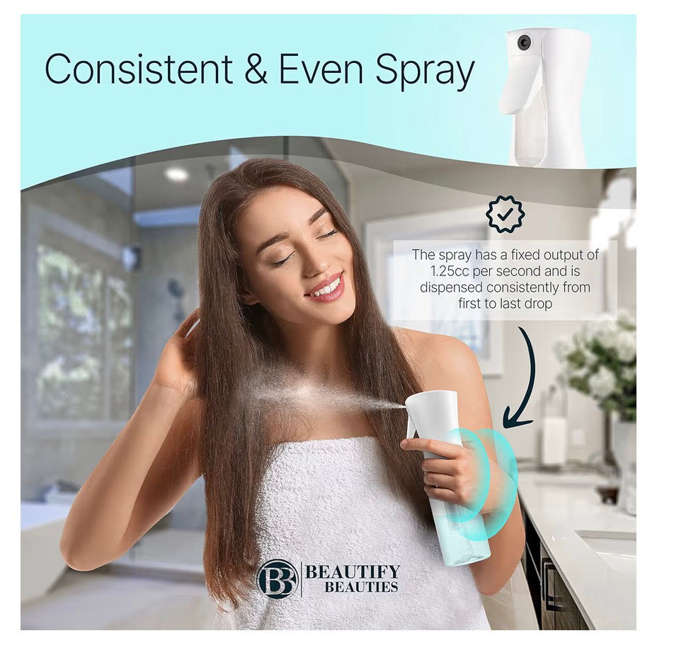 Thumbnail: BeautifyBeauties Spray Bottle For Hair – Continuous Mister Spray Bottle for Hair