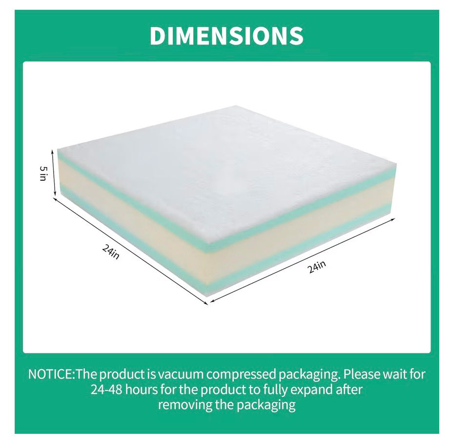 Thumbnail: HOMBYS Memory Foam Couch Cushion Replacement, High Density Upholstery Foam Wrapp