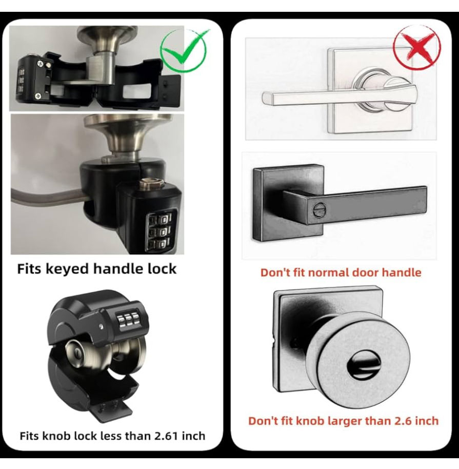 Thumbnail: Keyed Door Handle Lockout Device Cover with Code to Disable Access to Keyhole Co