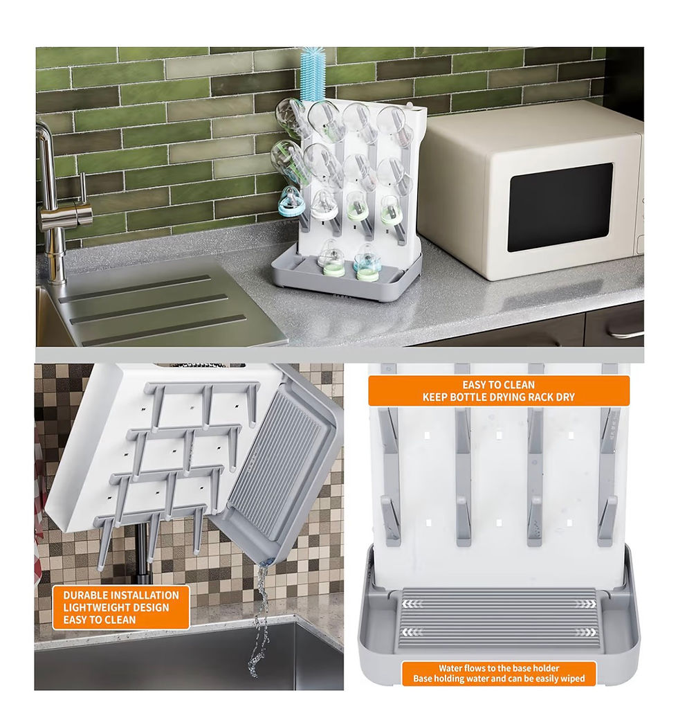 Thumbnail: SuoXing Vertical Baby Bottle Drying Rack,Space Saving Countertop Baby Drying Rac