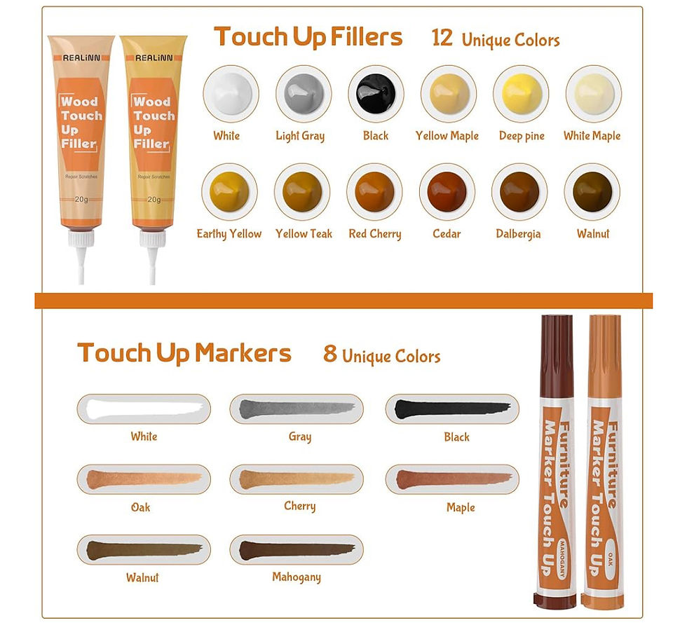 Thumbnail: REALINN Wood Furniture Repair Kit- Set of 28 - Touch Up Markers, Fillers with Wo