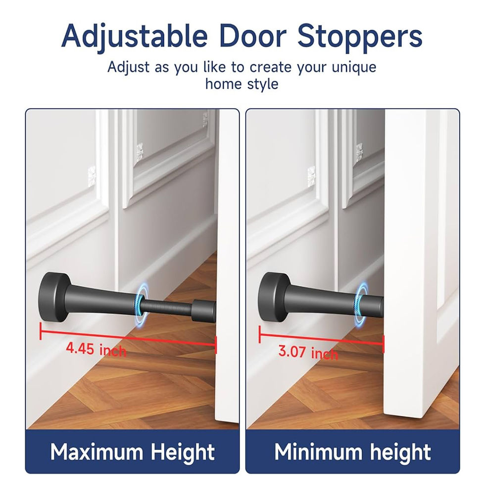 Thumbnail: Adjustable Door Stopper, 3.07-4.45in Aluminum Door Stoppers for Bottom of Door, 