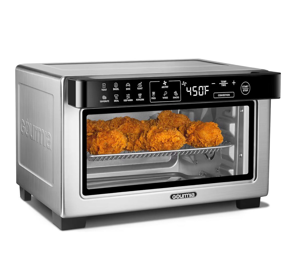 Gourmia Toaster Oven Digital Air Fryer - Convection Mode with 4 Slice Capacity,