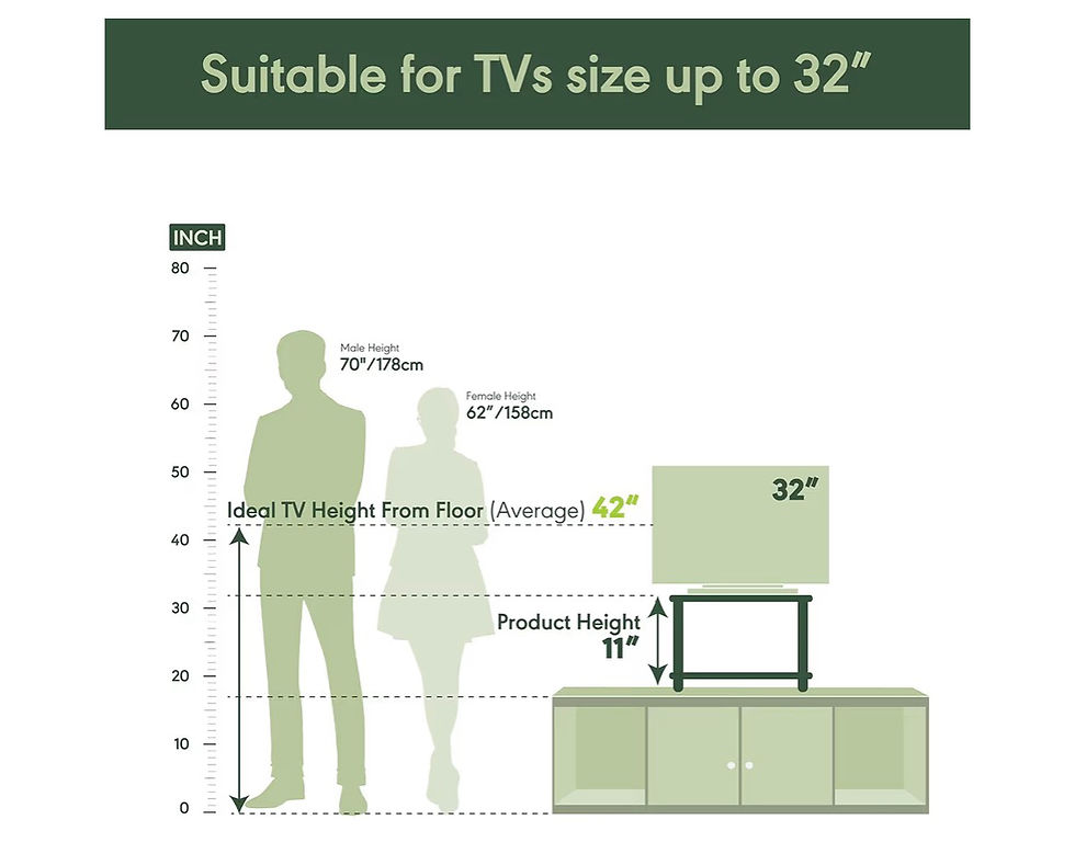 Thumbnail: Furinno TURN-N-TUBE TV Riser Stand, 2-Tier Small Elevated No Tools TV Stand with