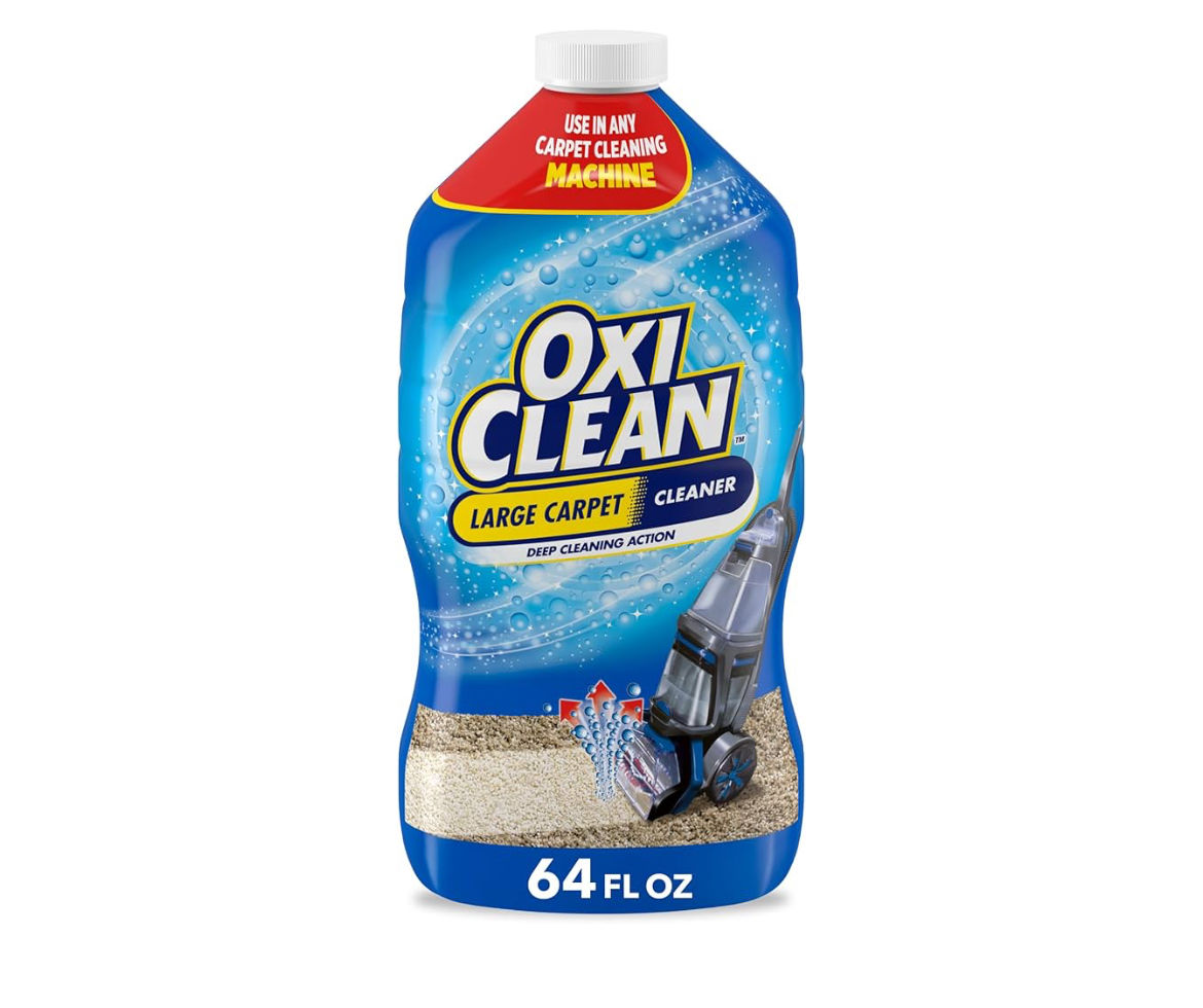 OxiClean Large Carpet Cleaner Liquid Solution for Steam Cleaning Machines, 64 fl