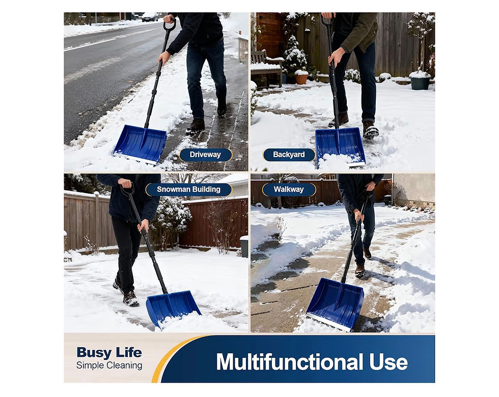 Thumbnail: Yocada Snow Shovel for Driveway Home Garage Snow Removal 55 inch Long with D-Gri