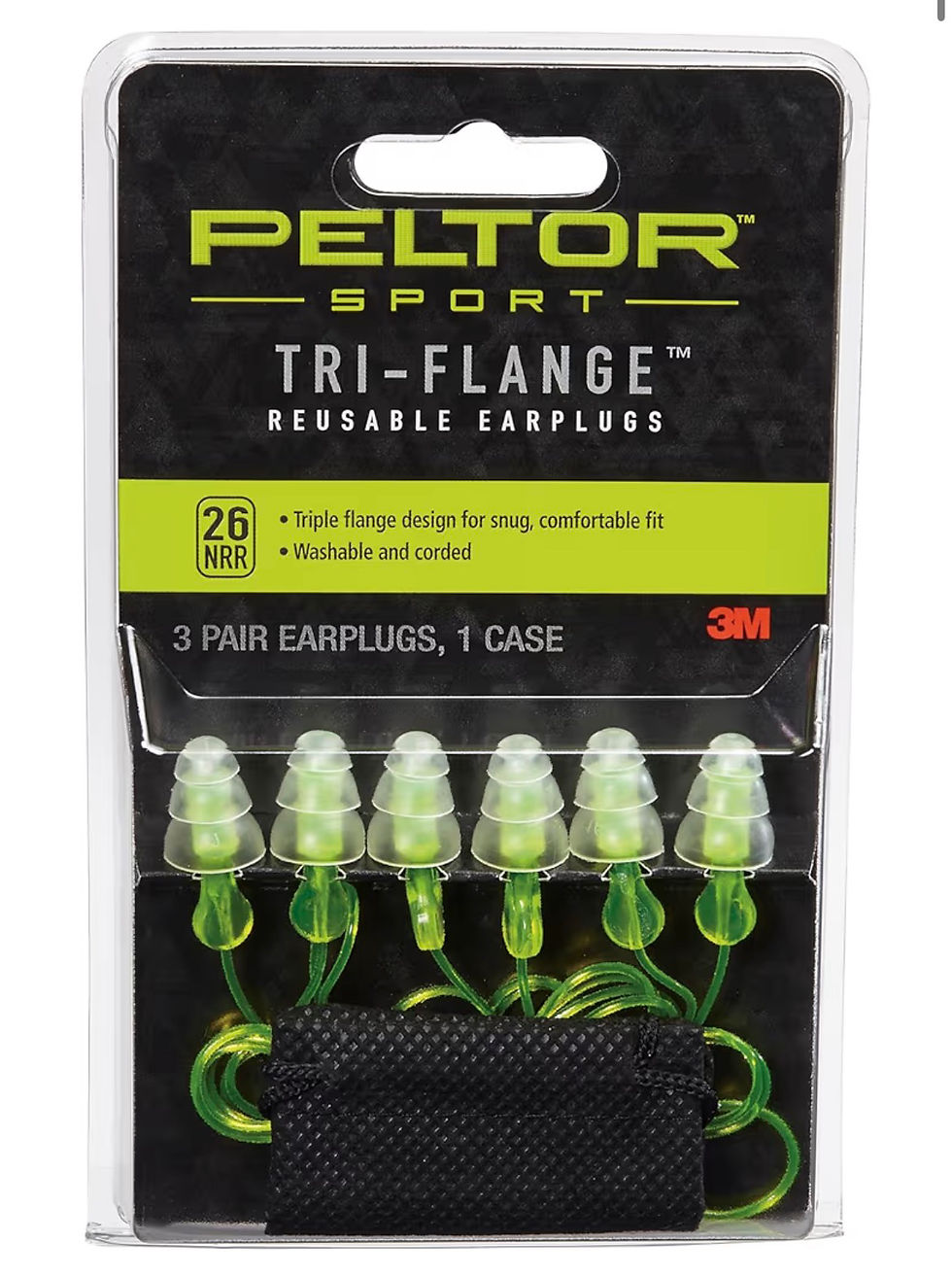 Thumbnail: Peltor Sport Tri-Flange Corded Reusable Earplugs, 3 Pair, Noise Reduction Rating