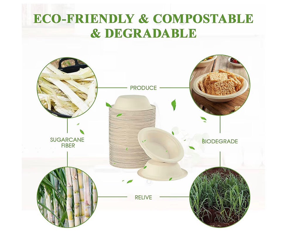 Thumbnail: Vplus 500 Pack 12 OZ Paper Bowls Bulk, Disposable Compostable, Eco-friendly Baga